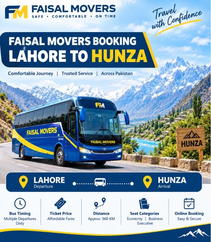 Faisal Movers booking Lahore to Hunza bus
