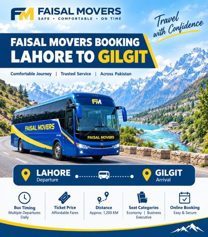 Faisal Movers booking Lahore to Gilgit bus