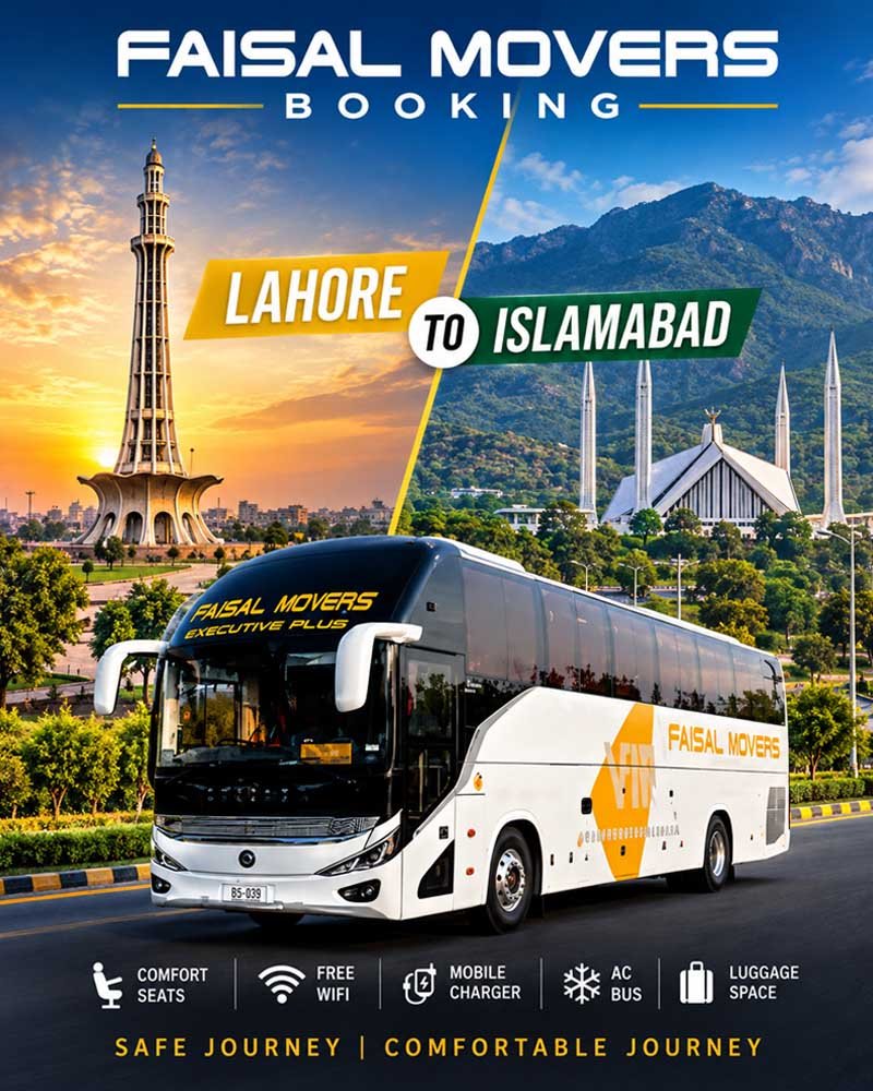 Faisal Movers booking from Lahore to Islamabad