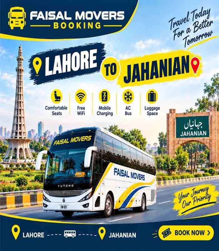 Faisal Movers booking Lahore to Jahanian bus
