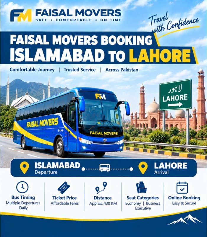 Faisal Movers booking Islamabad to Lahore bus