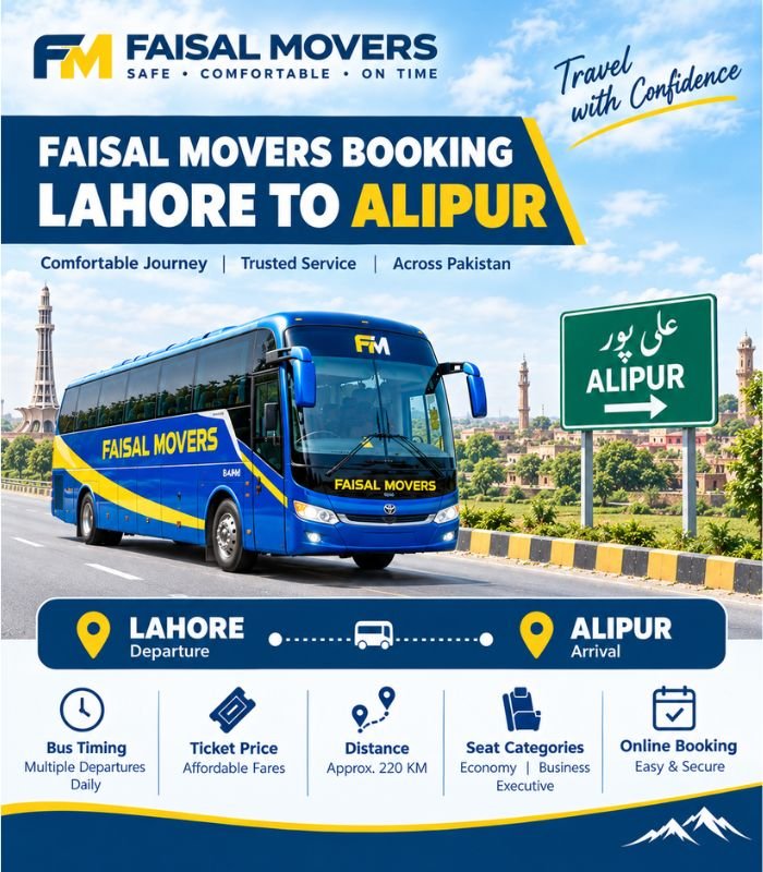 Faisal Movers booking Lahore to Alipur bus