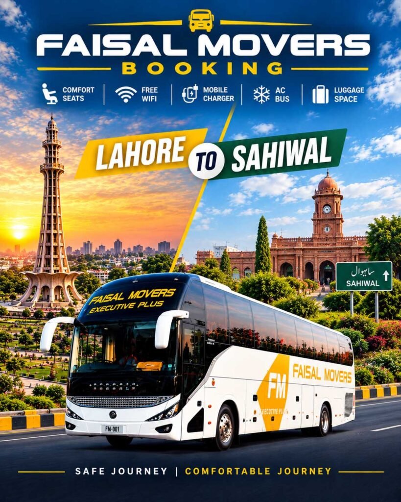 Faisal Movers Lahore to Sahiwal bus service