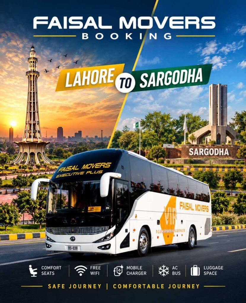Faisal Movers Lahore to Sargodha bus service