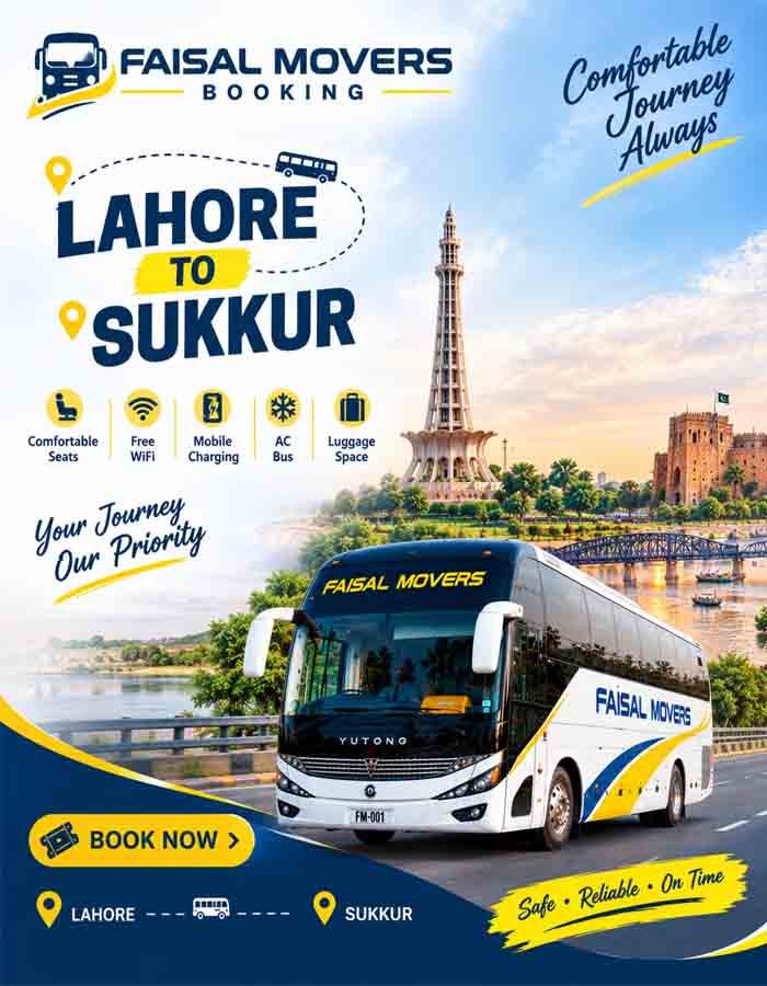 Lahore to Sukkur distance and travel time by bus