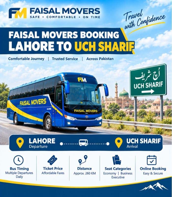 Faisal Movers booking Lahore to Uch Sharif bus